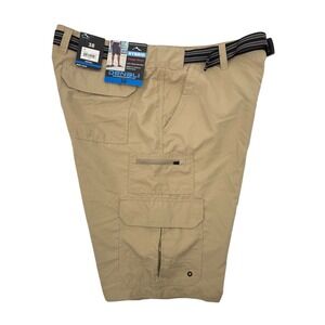 Denali Hybrid Cargo Shorts Mens 38 Khaki Belted Hiking Outdoor Lightweight NWT